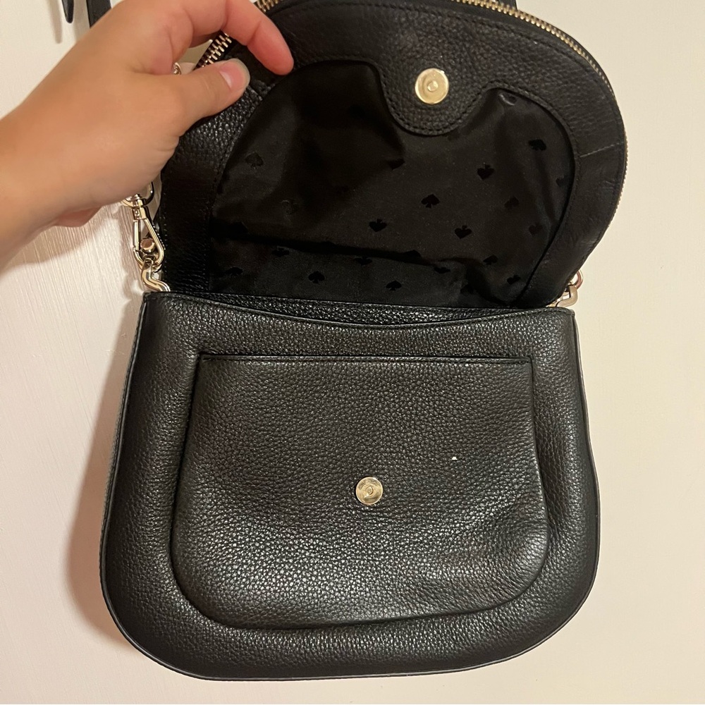 Kate Spade Black Pebbled Medium Convertible Crossbody / Shoulder Bag - Picture 5 of 8